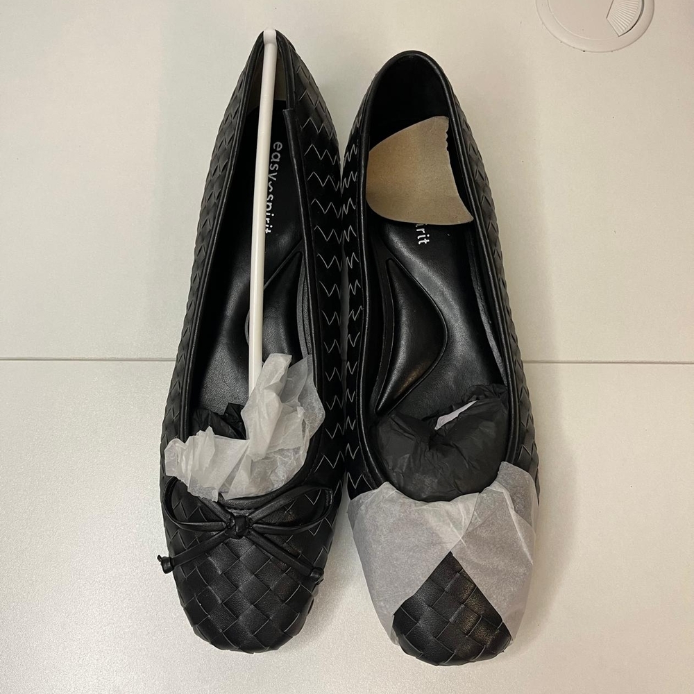 Easy Spirit Black Woven Slip-On Flats